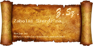 Zabolai Szeréna névjegykártya